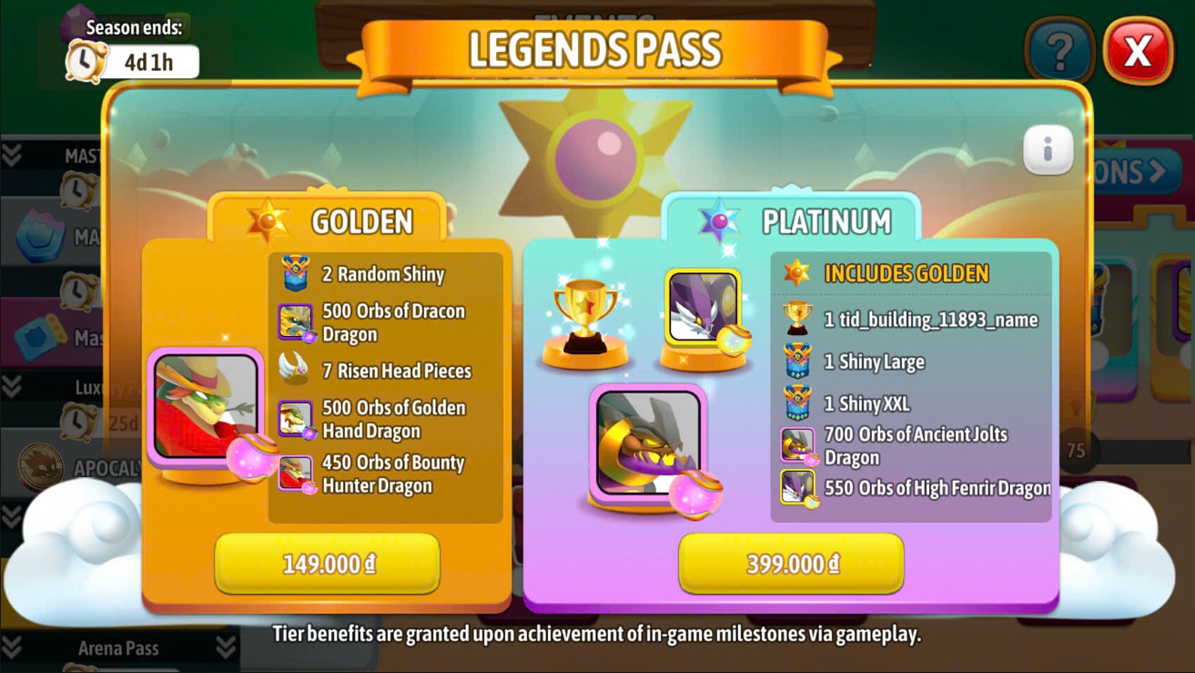Legendn Pass Gói Golden